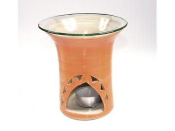 Duftlampe Flora orange - Keramik mit Glasschale