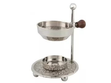 Mayla Weihrauch Stövchen - vernickelt mit Holzknopf